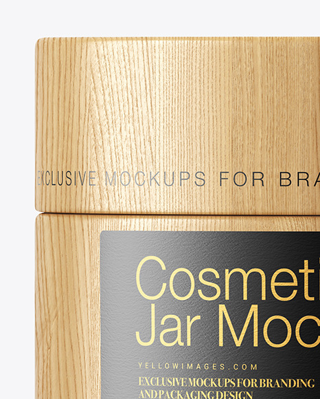 Wooden Cosmetic Jar Mockup