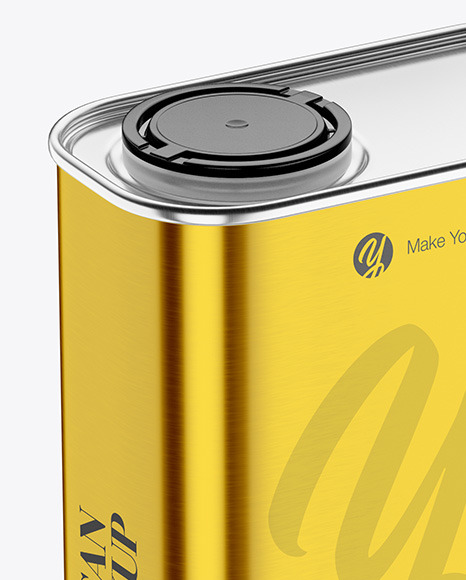 Metallic Oil Tin Can Mockup