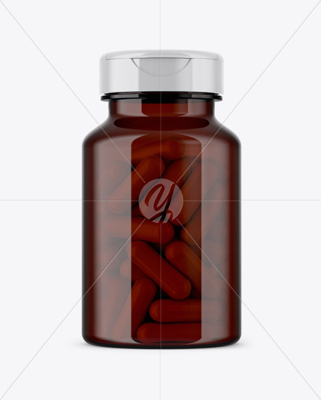 Amber Pills Bottle Mockup