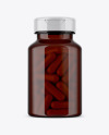 Amber Pills Bottle Mockup