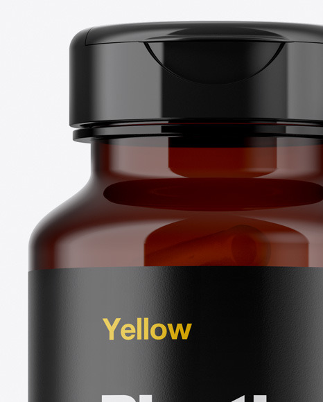 Amber Pills Bottle Mockup