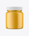 Plastic Jar w/ Honey Mockup