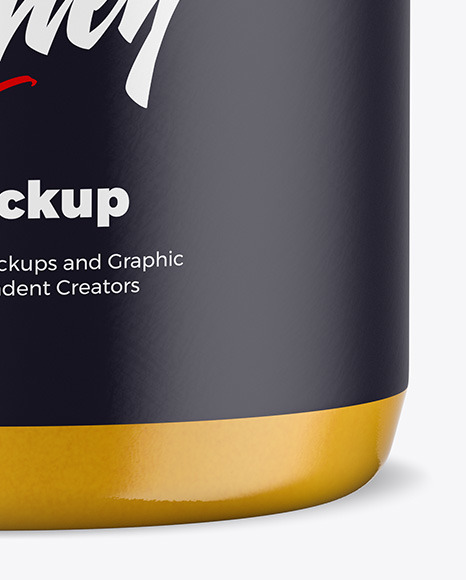 Plastic Jar w/ Honey Mockup