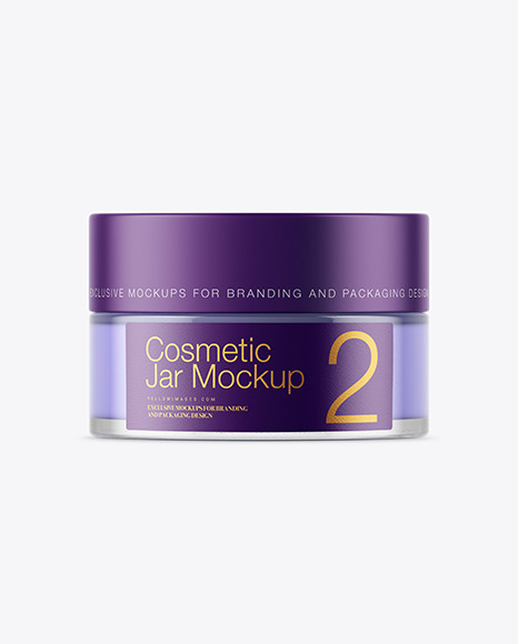 Clear Glass Cosmetic Jar Mockup