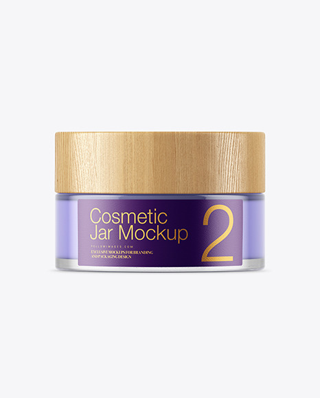 Clear Glass Cosmetic Jar Mockup