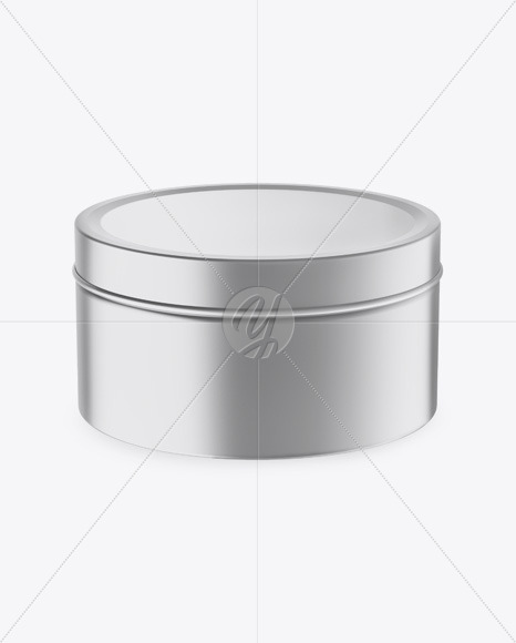 Round Metallic Tin Box Mockup