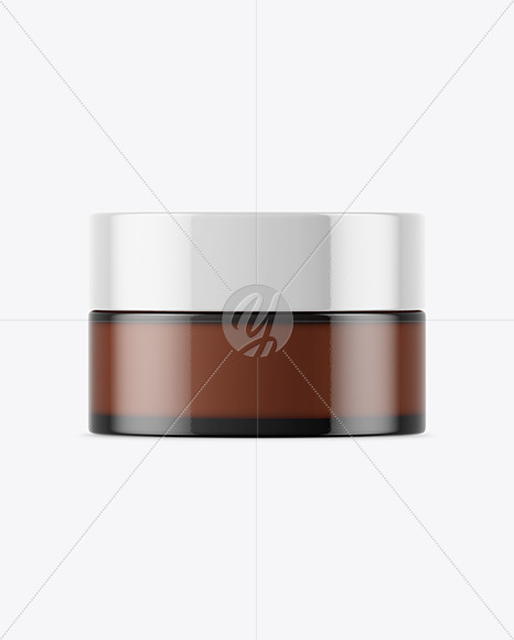 Amber Glass Cosmetic Jar Mockup