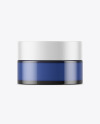 Blue Glass Cosmetic Jar Mockup