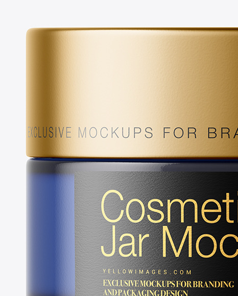 Blue Glass Cosmetic Jar Mockup