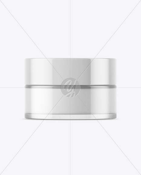 Clear Glass Cosmetic Jar Mockup