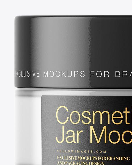 Clear Glass Cosmetic Jar Mockup