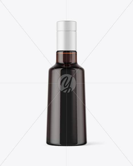 Amber Glass Bottle With Cold Brew Coffee Mockup