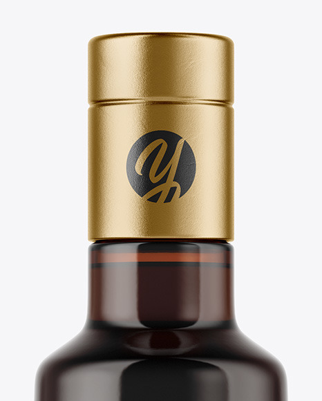 Amber Glass Bottle With Cold Brew Coffee Mockup