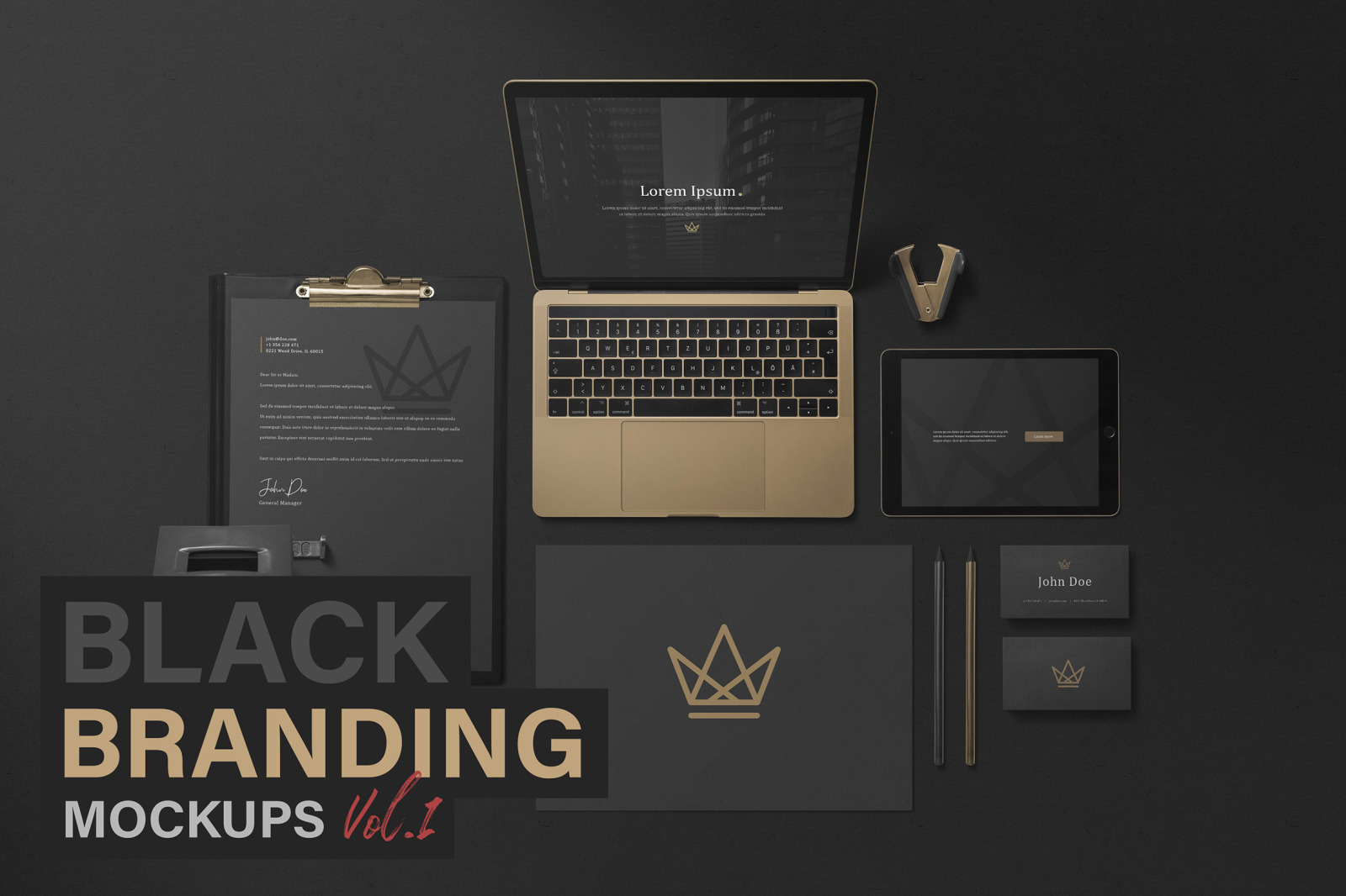 Black Branding Mockups Vol.1 Black Branding Mockups Vol.1