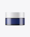 Dark Blue Glass Cosmetic Jar Mockup