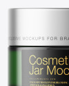 Dark Green Glass Cosmetic Jar Mockup