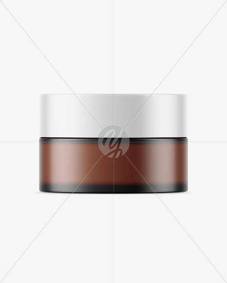 Frosted Amber Glass Cosmetic Jar Mockup