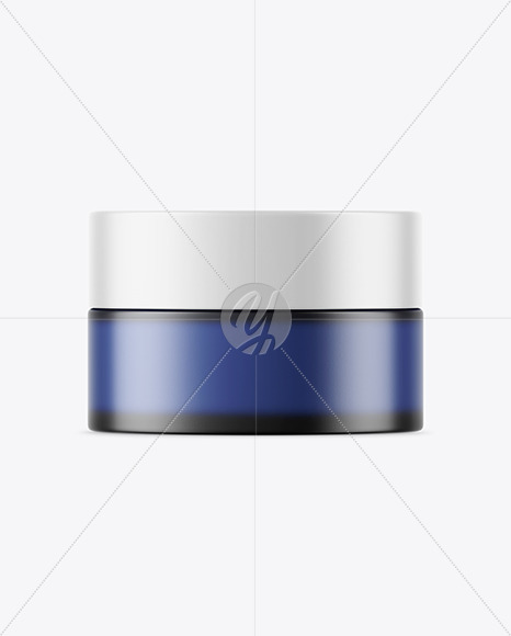 Frosted Blue Glass Cosmetic Jar Mockup