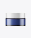 Frosted Blue Glass Cosmetic Jar Mockup