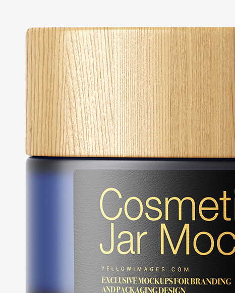 Frosted Blue Glass Cosmetic Jar Mockup