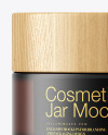 Dark Frosted Amber Glass Cosmetic Jar Mockup