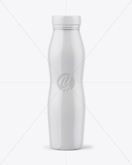 Glossy Plastic Bottle Mockup - Front View