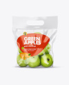 Plastic Bag with Green Apples Mockup