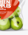 Plastic Bag with Green Apples Mockup