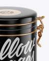 Glossy Ceramic Jar With Locking Lid Mockup (high-angle shot)