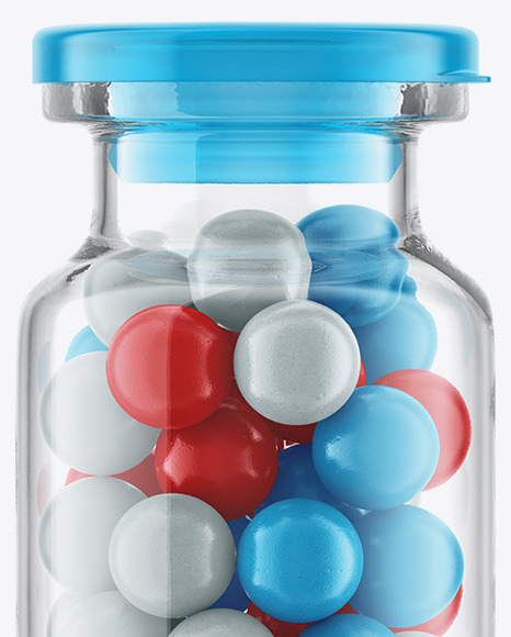 Glass Jar with Pills Mockup