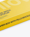 Paper Pills Box Mockup - Halfside View (high-angle shot)