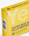 Paper Pills Box Mockup - Halfside View (High-Angle Shot)