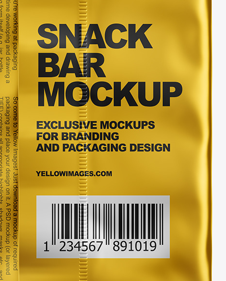 Matte Metallic Snack Bar Mockup