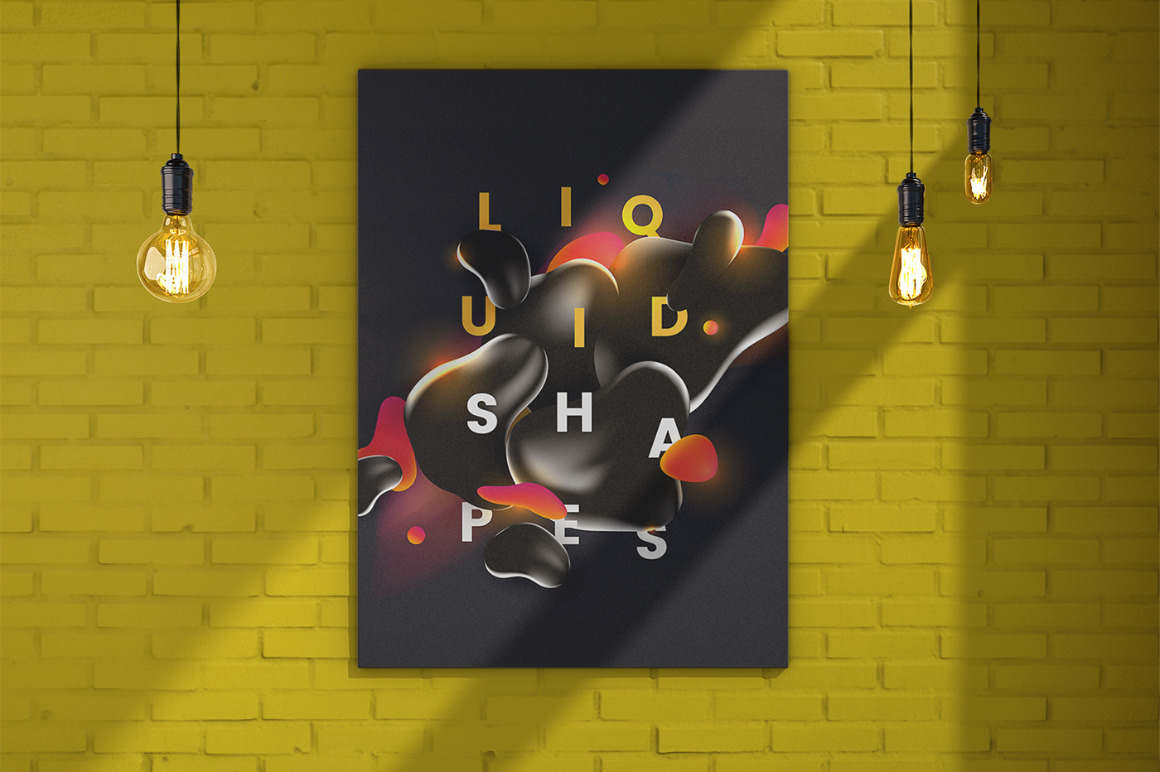 Poster on the wall / PSD mockup Poster on the wall / PSD mockup