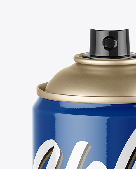 Opened Glossy Spray Can Mockup