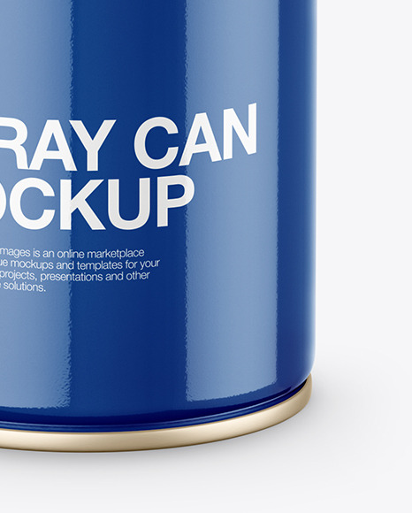 Opened Glossy Spray Can Mockup