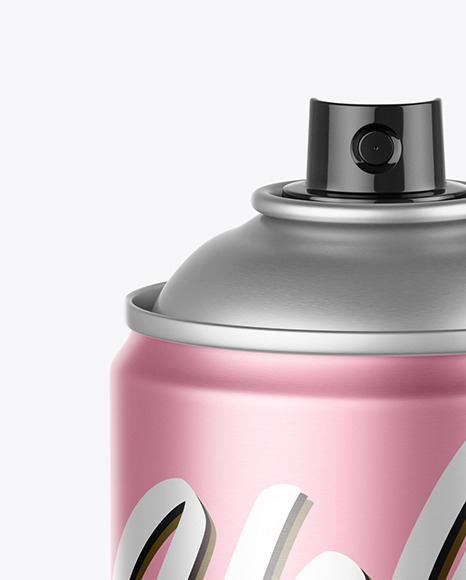 Matte Metallic Spray Can Mockup