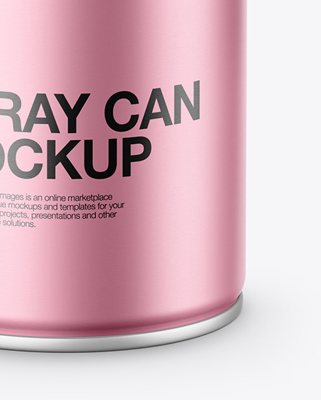 Matte Metallic Spray Can Mockup