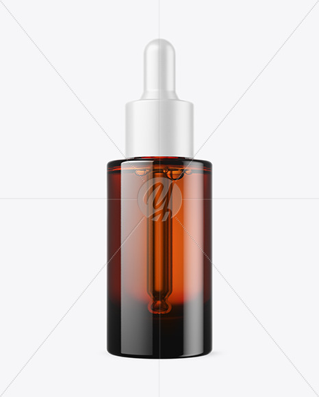 Amber Glass Dropper Bottle Mockup