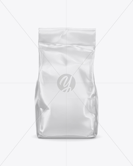 Glossy Food Bag Mockup - Front View