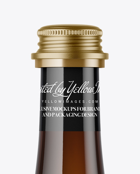 Amber Glass Bottle Mockup