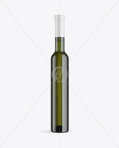 Green Glass White Wine Bottle Mockup