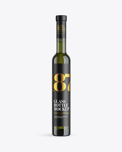 Green Glass White Wine Bottle Mockup - Green glass