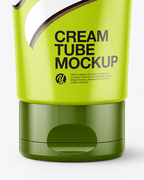 Glossy Plastic Cosmetic Tube Mockup