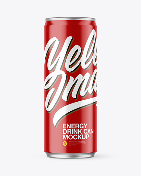 Glossy Drink Can Mockup