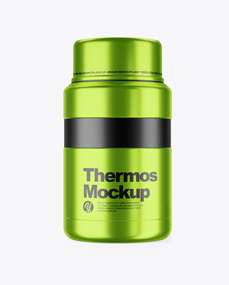 Metallic Thermos Mockup - Mockup termo