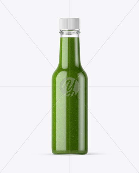 Green Hot Sauce Bottle Mockup