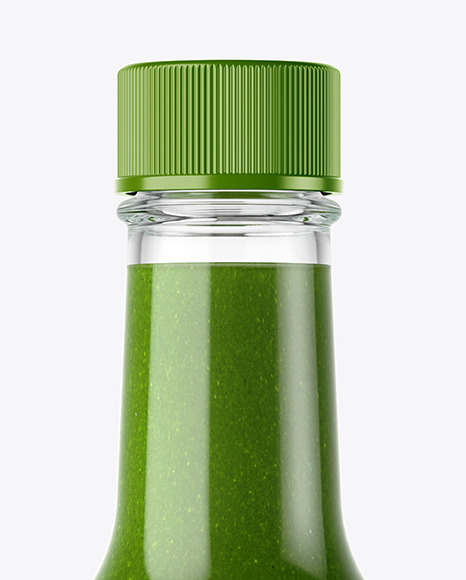 Green Hot Sauce Bottle Mockup