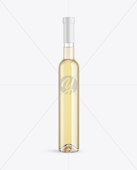 Clear Glass Bottle with White Wine Mockup