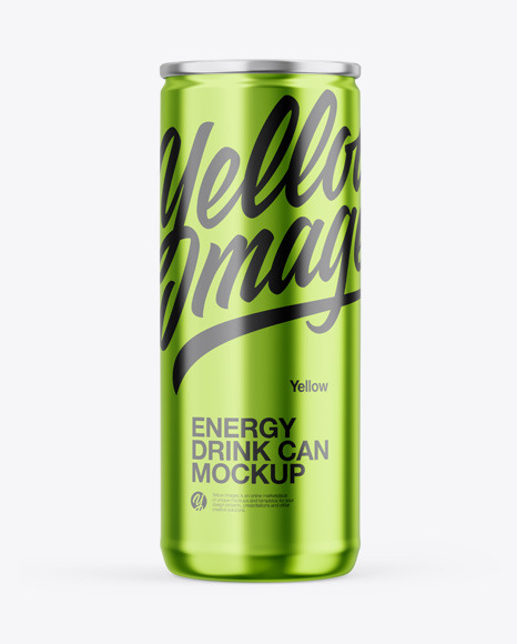 Glossy Metallic Can Mockup - Glossy+Metallic+Can+Mockup+In+Can+Mockups+On+Yellow+Images+Object+Mockups